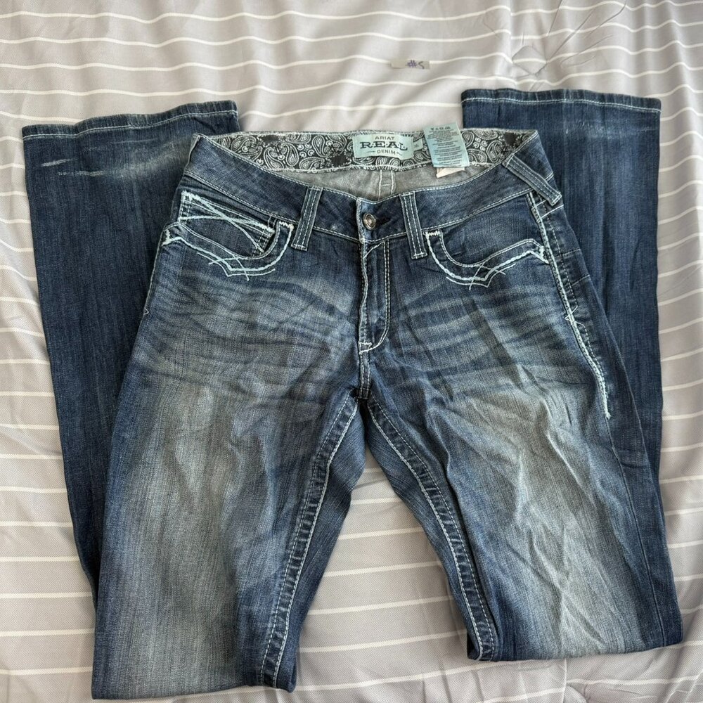 Ariat Jeans Women's 30L Blue Ocean Boot cut Mid Rise REAL DENIM